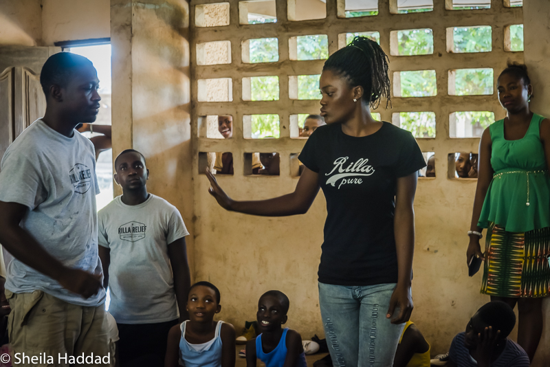 Dorothy and Fred teaching at a school.